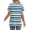 imageWIHOLL Womens Summer Tops Short Dolman Sleeve Shirts 2025 Fashion V Neck Outfits Clothes2striped  Blue