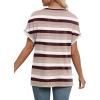 imageWIHOLL Womens Summer Tops Short Dolman Sleeve Shirts 2025 Fashion V Neck Outfits Clothes2striped  Purple