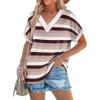 imageWIHOLL Womens Summer Tops Short Dolman Sleeve Shirts 2025 Fashion V Neck Outfits Clothes2striped  Purple