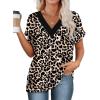 imageWIHOLL Womens Summer Tops Short Dolman Sleeve Shirts 2025 Fashion V Neck Outfits Clothes3leopard
