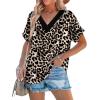 imageWIHOLL Womens Summer Tops Short Dolman Sleeve Shirts 2025 Fashion V Neck Outfits Clothes3leopard