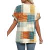 imageWIHOLL Womens Summer Tops Short Dolman Sleeve Shirts 2025 Fashion V Neck Outfits Clothes3plaid