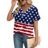 imageWIHOLL Womens Summer Tops Short Dolman Sleeve Shirts 2025 Fashion V Neck Outfits ClothesUsa Flag