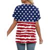 imageWIHOLL Womens Summer Tops Short Dolman Sleeve Shirts 2025 Fashion V Neck Outfits ClothesUsa Flag