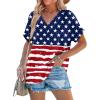 imageWIHOLL Womens Summer Tops Short Dolman Sleeve Shirts 2025 Fashion V Neck Outfits ClothesUsa Flag