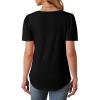 imageWIHOLL Womens Summer Tops Short Puff Sleeve Shirts 2025 Pleated Neck Outfits Clothing Blouses0black