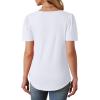 imageWIHOLL Womens Summer Tops Short Puff Sleeve Shirts 2025 Pleated Neck Outfits Clothing Blouses0white
