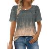 imageWIHOLL Womens Summer Tops Short Puff Sleeve Shirts 2025 Pleated Neck Outfits Clothing Blouses1grey Pink
