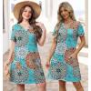 imageWIHOLL Dresses for Women 2025 Casual Summer V Neck Wedding Guest Dress Short Sleeve Fashion Beach Vacation Clothes1ethnic Print