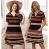 imageWIHOLL Dresses for Women 2025 Casual Summer V Neck Wedding Guest Dress Short Sleeve Fashion Beach Vacation Clothes5boho Stripes