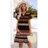 imageWIHOLL Dresses for Women 2025 Casual Summer V Neck Wedding Guest Dress Short Sleeve Fashion Beach Vacation Clothes5boho Stripes