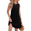 imageWIHOLL Summer Dresses for Women 2025 Loose Crew Neck Sleeveless Sundresses Casual Swimsuit Coverup with Pockets1black