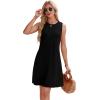 imageWIHOLL Summer Dresses for Women 2025 Loose Crew Neck Sleeveless Sundresses Casual Swimsuit Coverup with Pockets1black