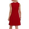 imageWIHOLL Summer Dresses for Women 2025 Loose Crew Neck Sleeveless Sundresses Casual Swimsuit Coverup with Pockets1red