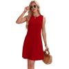 imageWIHOLL Summer Dresses for Women 2025 Loose Crew Neck Sleeveless Sundresses Casual Swimsuit Coverup with Pockets1red