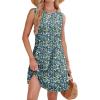imageWIHOLL Summer Dresses for Women 2025 Loose Crew Neck Sleeveless Sundresses Casual Swimsuit Coverup with PocketsFloral 01