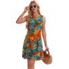 imageWIHOLL Summer Dresses for Women 2025 Loose Crew Neck Sleeveless Sundresses Casual Swimsuit Coverup with PocketsFloral 02