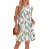 imageWIHOLL Summer Dresses for Women 2025 Loose Crew Neck Sleeveless Sundresses Casual Swimsuit Coverup with PocketsFloral 03
