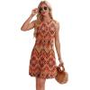 imageWIHOLL Summer Dresses for Women 2025 Loose Crew Neck Sleeveless Sundresses Casual Swimsuit Coverup with PocketsFloral 04