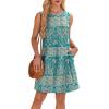 imageWIHOLL Summer Dresses for Women 2025 Loose Crew Neck Sleeveless Sundresses Casual Swimsuit Coverup with PocketsFloral 07