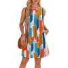 imageWIHOLL Summer Dresses for Women 2025 Loose Crew Neck Sleeveless Sundresses Casual Swimsuit Coverup with PocketsFloral 09