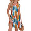 imageWIHOLL Summer Dresses for Women 2025 Loose Crew Neck Sleeveless Sundresses Casual Swimsuit Coverup with PocketsFloral 09