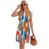 imageWIHOLL Summer Dresses for Women 2025 Loose Crew Neck Sleeveless Sundresses Casual Swimsuit Coverup with PocketsFloral 09