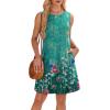 imageWIHOLL Summer Dresses for Women 2025 Loose Crew Neck Sleeveless Sundresses Casual Swimsuit Coverup with PocketsFloral 10