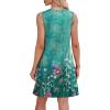 imageWIHOLL Summer Dresses for Women 2025 Loose Crew Neck Sleeveless Sundresses Casual Swimsuit Coverup with PocketsFloral 10