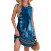 imageWIHOLL Summer Dresses for Women 2025 Loose Crew Neck Sleeveless Sundresses Casual Swimsuit Coverup with PocketsFloral 11