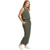 imageWIHOLL Two Piece Set for Women Summer Outfits Vacation Lounge Sets Round Neck Matching Sets Wide Leg Crop PantsAmy
