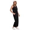 imageWIHOLL Two Piece Sets for Women Summer Outfits Matching Lounge Sets Wide Leg Crop Pants Vacation Travel1black