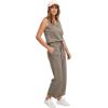 imageWIHOLL Two Piece Sets for Women Summer Outfits Matching Lounge Sets Wide Leg Crop Pants Vacation Travel1coffee