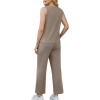 imageWIHOLL Two Piece Sets for Women Summer Outfits Matching Lounge Sets Wide Leg Crop Pants Vacation Travel1coffee