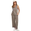 imageWIHOLL Two Piece Sets for Women Summer Outfits Matching Lounge Sets Wide Leg Crop Pants Vacation Travel1coffee