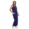 imageWIHOLL Two Piece Sets for Women Summer Outfits Matching Lounge Sets Wide Leg Crop Pants Vacation TravelBlue