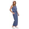 imageWIHOLL Two Piece Sets for Women Summer Outfits Matching Lounge Sets Wide Leg Crop Pants Vacation TravelBlue2