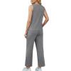 imageWIHOLL Two Piece Sets for Women Summer Outfits Matching Lounge Sets Wide Leg Crop Pants Vacation TravelGrey
