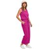 imageWIHOLL Two Piece Sets for Women Summer Outfits Matching Lounge Sets Wide Leg Crop Pants Vacation TravelHot Pink