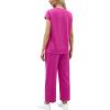 imageWIHOLL Two Piece Sets for Women Summer Travel Vacation Outfits Cap Sleeve Lounge Matching Sets Wide Leg Pants S3XLHot Pink