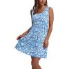imageWIHOLL Womens Summer Dress 2025 ALine Sleeveless Casual Sundress with Pockets FloralSolid01blue White