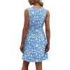 imageWIHOLL Womens Summer Dress 2025 ALine Sleeveless Casual Sundress with Pockets FloralSolid01blue White