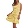 imageWIHOLL Womens Summer Dress 2025 ALine Sleeveless Casual Sundress with Pockets FloralSolid02yellow White
