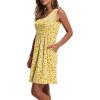 imageWIHOLL Womens Summer Dress 2025 ALine Sleeveless Casual Sundress with Pockets FloralSolid02yellow White