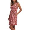 imageWIHOLL Womens Summer Dress 2025 ALine Sleeveless Casual Sundress with Pockets FloralSolid03red White