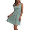 imageWIHOLL Womens Summer Dress 2025 ALine Sleeveless Casual Sundress with Pockets FloralSolid04green White
