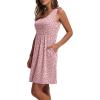 imageWIHOLL Womens Summer Dress 2025 ALine Sleeveless Casual Sundress with Pockets FloralSolidFloral05