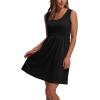 imageWIHOLL Womens Summer Dress 2025 ALine Sleeveless Casual Sundress with Pockets FloralSolidSolid Black