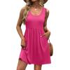 imageWIHOLL Womens Summer Dress 2025 ALine Sleeveless Casual Sundress with Pockets FloralSolidSolid Pink