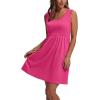 imageWIHOLL Womens Summer Dress 2025 ALine Sleeveless Casual Sundress with Pockets FloralSolidSolid Pink